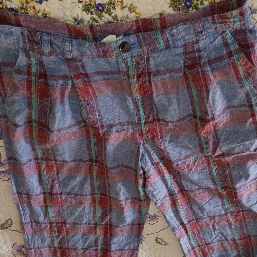 Anthropologie Free People Boho Wide Leg flare Trousers Style 31 Plaid
